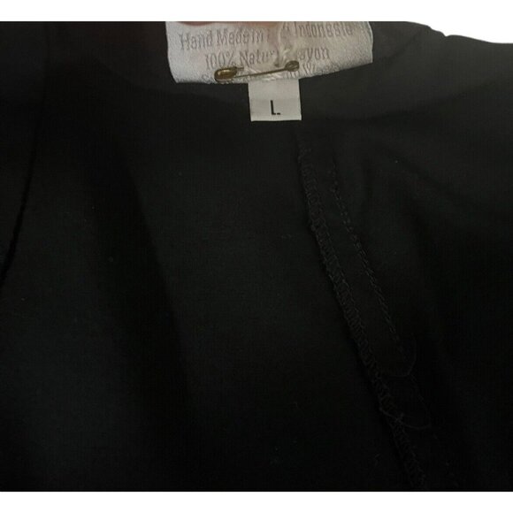 Wrap Pants Uluwatu Size L Black Hand Made Balinese Cutwork Lace Bottom RARE - Picture 4 of 10